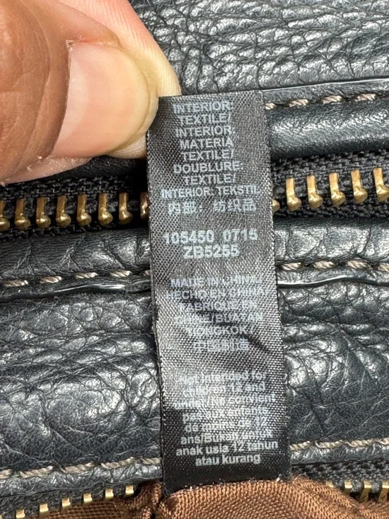 Fossil Black Leather Crossbody Gold tone Hardware - Picture 7 of 12